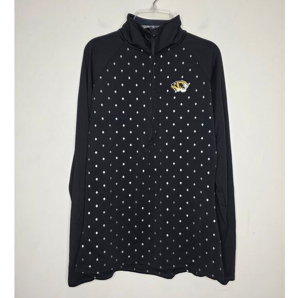 Champion Jackets & Blazers - Champion University of Missouri Mizzou Tigers black polka dot pullover - medium